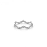 14K Gold Zig Zag Pave Diamond Band