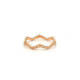 14K Gold Zig Zag Pave Diamond Band