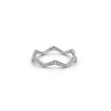 14K Gold Zig Zag Pave Diamond Band