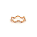 14K Gold Zig Zag Pave Diamond Band