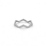 14K Gold Zig Zag Pave Diamond Band