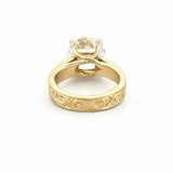 14K Gold Lab Grown Round Diamond Filligree Engagement Ring