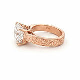 14K Gold Lab Grown Round Diamond Filligree Engagement Ring
