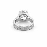 14K Gold Lab Grown Round Diamond Filligree Engagement Ring