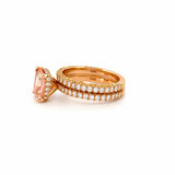 14K Gold 2.00 Carat Cushion Morganite 3D Engagement Set