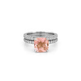 14K Gold 2.00 Carat Cushion Morganite 3D Engagement Set
