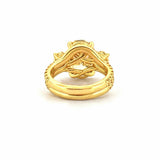 14K Gold Three Stone 3.00 Carat Lab Grown Oval Engagement Set