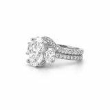 14K Gold Three Stone 3.00 Carat Lab Grown Oval Engagement Set