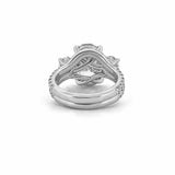 14K Gold Three Stone 3.00 Carat Lab Grown Oval Engagement Set