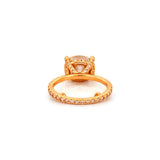 14K Gold 2.50 Carat Oval East West Moissanite Under Halo Eternity Engagement Ring