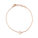 14K Gold Diamond Marquise Flower Bracelet