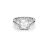 14K Gold Lab Grown Radiant Diamond 3D Channeled Engagement Ring