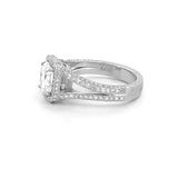 14K Gold Lab Grown Radiant Diamond 3D Channeled Engagement Ring