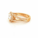 14K Gold Lab Grown Radiant Diamond 3D Channeled Engagement Ring