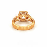 14K Gold Lab Grown Radiant Diamond 3D Channeled Engagement Ring