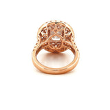 14K Gold Lab Grown Emerald Diamond Oval Cluster Engagement Ring