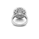 14K Gold Lab Grown Emerald Diamond Oval Cluster Engagement Ring