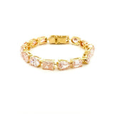 14K Gold Lab Grown Pink Diamond Multi Shape Bracelet