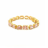 14K Gold Lab Grown Pink Diamond Multi Shape Bracelet