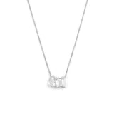 14K Gold Lab Grown Pear and Emerald Basket Set Pendant Necklace