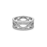 14K Gold Infinity Twist Three Row Eternity Diamond Band