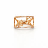 14K Gold Double Open Step Diamond Fashion Band