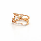 14K Gold Double Open Step Diamond Fashion Band