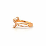 14K Gold Pear Wrapped Diamond Split Band