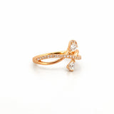 14K Gold Pear Wrapped Diamond Split Band