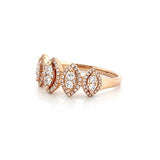 14K Gold Marquise Shape Halo Diamond Wedding Band