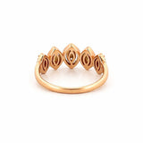 14K Gold Marquise Shape Halo Diamond Wedding Band