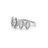 14K Gold Marquise Shape Halo Diamond Wedding Band