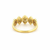 14K Gold Marquise Shape Halo Diamond Wedding Band