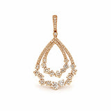 14K Gold Double Diamond Cluster Pendant
