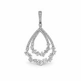 14K Gold Double Diamond Cluster Pendant