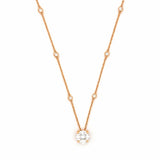 14K Gold Round Shape Cluster Diamond Pendant Necklace