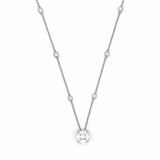 14K Gold Round Shape Cluster Diamond Pendant Necklace