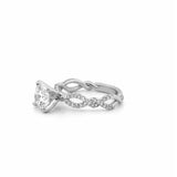 14K Gold 1.00 Carat Lab Grown Round Twisted Shank Engagement Ring
