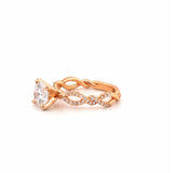 14K Gold 1.00 Carat Lab Grown Round Twisted Shank Engagement Ring