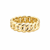 14K Gold Halfway Diamond Cuban Pave Band