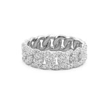 14K Gold Halfway Diamond Cuban Pave Band