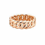 14K Gold Halfway Diamond Cuban Pave Band