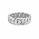 14K Gold Halfway Diamond Cuban Pave Band