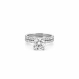 14K Gold 2.00 Carat Lab Grown Round Diamond Eternity Engagement Set