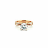 14K Gold 2.00 Carat Lab Grown Round Diamond Eternity Engagement Set