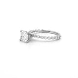14K Gold 1.20 Carat Lab Grown Cushion Cut Diamond Single Prong Under Halo Engagement Ring