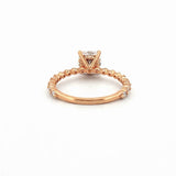 14K Gold 1.20 Carat Lab Grown Cushion Cut Diamond Single Prong Under Halo Engagement Ring