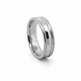 14K Gold Mens Diamond Cut Band