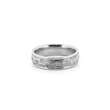 14K Gold Mens Floral Engraved Band