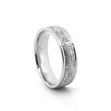 14K Gold Mens Floral Engraved Band